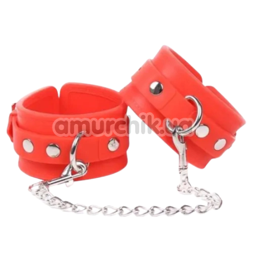 Фиксаторы для рук DS Fetish Silicone Hand Cuff, красные