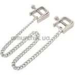 Затискачі для сосків DS Fetish Iron Nipple Clamps L фігурні, срібні - Фото №1