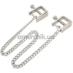 Зажимы для сосков DS Fetish Iron Nipple Clamps L фигурные, серебряные - Фото №1