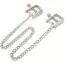 Затискачі для сосків DS Fetish Iron Nipple Clamps L фігурні, срібні