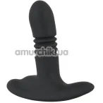 Анальна пробка з вібрацією і поштовхами XouXou Thrusting Vibrating Butt Plug, чорна - Фото №1