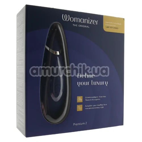 Симулятор орального секса для женщин Womanizer Premium 2, синий