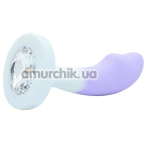 Анальна пробка з прозорим кристалом Diamond Anal Trainer Small, біло-фіолетова - Фото №1
