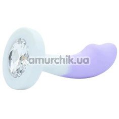 Анальная пробка с прозрачным кристаллом Diamond Anal Trainer Small, бело-фиолетовая - Фото №1