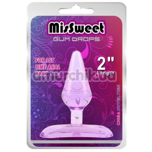 Анальна пробка MisSweet Gum Drops, фіолетова
