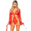 Комплект Leg Avenue All Romance Lace Teddy & Robe Set, красный: боди + пеньюар - Фото №2