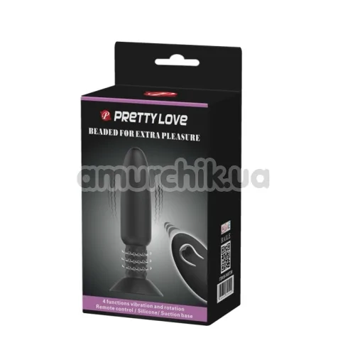 Анальна пробка з вібрацією і ротацією Pretty Love Beaded For Extra Pleasure, чорна