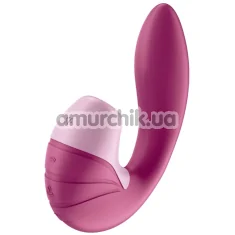 Вибратор с вакуумным стимулятором Satisfyer Supernova, бордовый - Фото №1