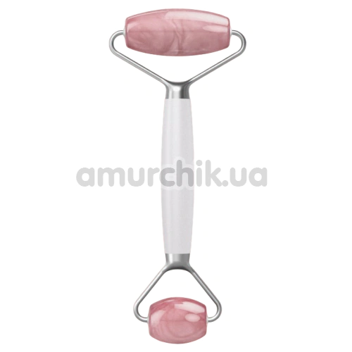 Роликовый массажер Geske Rose Quartz Face & Body Roller 5 in 1, белый
