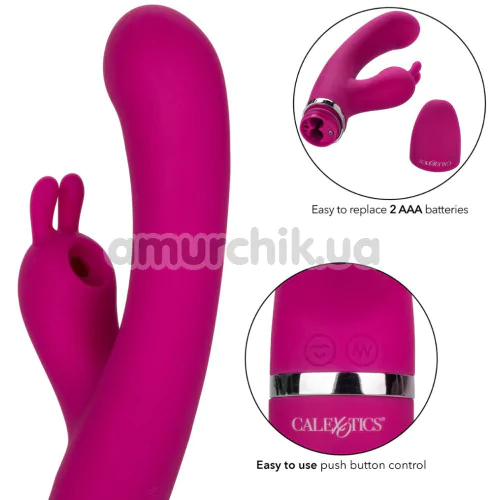 Вибратор Foreplay Frenzy Bunny Kisser, розовый