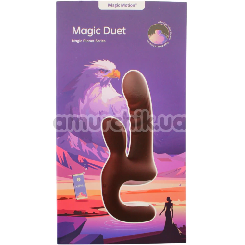 Вібратор з поштовхами Magic Motion Magic Duet, бордовий