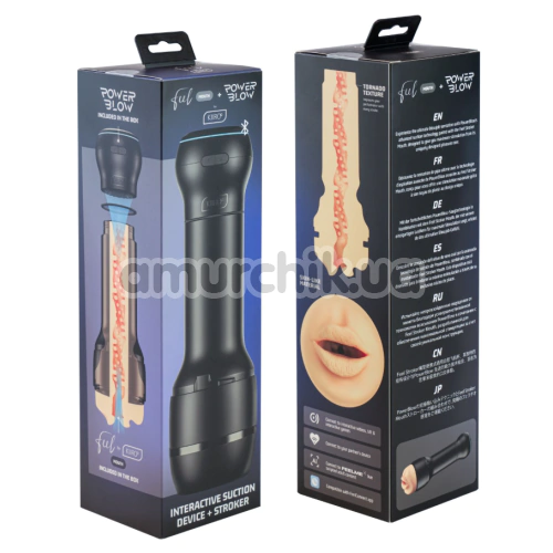 Набір Kiiroo Feel Mouth Interactive Suction Device + Stroker PBC: мастурбатор + інтерактивна насадка, тілесний