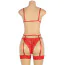 Комплект Star Night Bra Garter Belt, червоний: бюстгальтер + трусики з гартерами - Фото №7