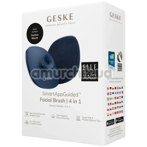Щетка для лица Geske Facial Brush 4 in 1 Suction Mount, синяя