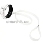 Ошейник с поводком DS Fetish Collar With Leash, белый - Фото №1