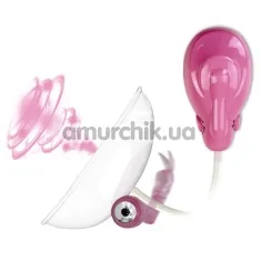 Вакуумная помпа с вибрацией для клитора Resonating Automatic Clitoral Pump, розовая - Фото №1
