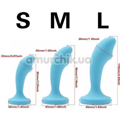 Набор анальных пробок с розовым кристаллом Diamond Anal Trainer Kit, голубой