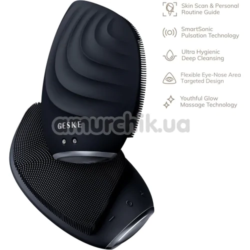 Ультразвуковая щетка для лица Geske Sonic Facial Brush 5 in 1, черная