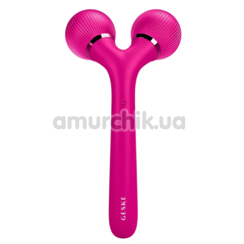 Ультразвуковий масажер Geske Sonic Facial & Body Roller 4 in 1, темно-рожевий - Фото №1