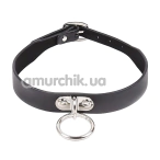 Ошейник DS Fetish Collar With Ring & Without Line, черный - Фото №1