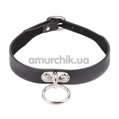 Нашийник DS Fetish Collar With Ring & Without Line, чорний - Фото №1