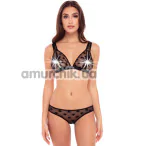 Комплект Naughty Knickers 2-Piece Bra and Panty Set, черный: бюстгальтер + трусики - Фото №1
