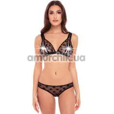 Комплект Naughty Knickers 2-Piece Bra and Panty Set, черный: бюстгальтер + трусики - Фото №1