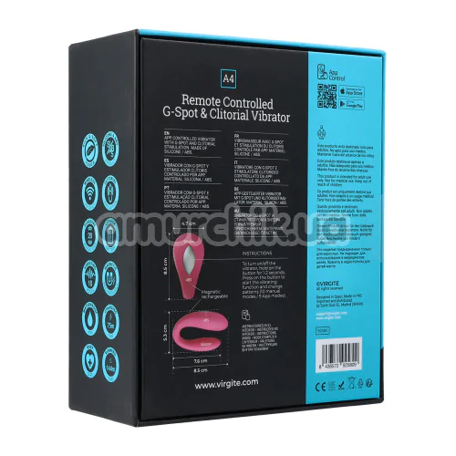 Вібратор Virgite Remote Controlled G-Spot & Clitorial Vibrator A4, рожевий