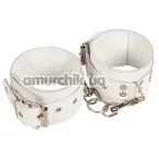 Поножи Leather Restraints Leg Cuffs, белые - Фото №1