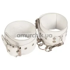 Поножи Leather Restraints Leg Cuffs, белые - Фото №1