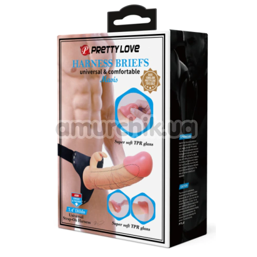 Порожній страпон Pretty Love Harness Briefs Mavis, тілесний