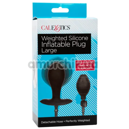 Анальный расширитель Weighted Silicone Inflatable Plug Large, черный