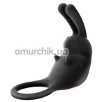Виброкольцо для члена S Pleasures Premium Big Bunny Ring, черное - Фото №1