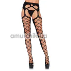 Колготки Leg Avenue June Stockings with Garter Belt, черные - Фото №1