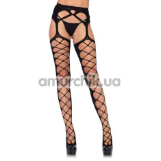 Колготки Leg Avenue June Stockings with Garter Belt, черные - Фото №1