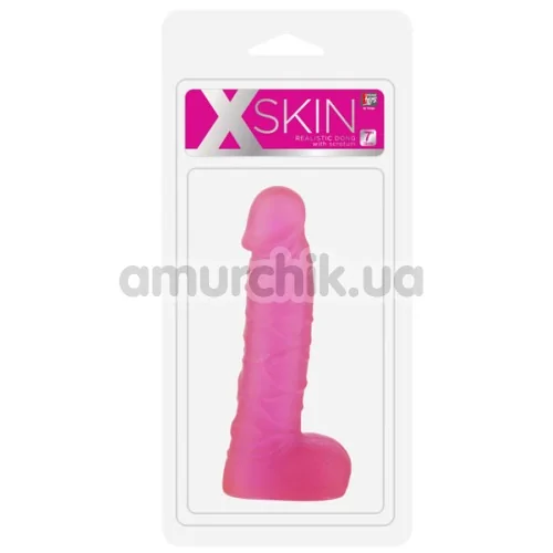 Фаллоимитатор XSkin Realistic Dong 20594, 17.8 см розовый