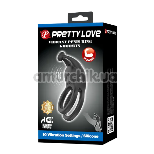 Виброкольцо для члена Pretty Love Goodwin, черное
