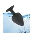 Анальная пробка с фиолетовым кристаллом Loveshop Seamless Butt Plug S, черная - Фото №4