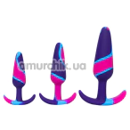 Набор из 3 анальных пробок Colorful Anal Plug, разноцветный - Фото №1