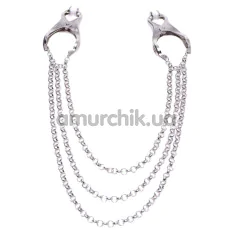 Зажимы для сосков Master Series Affix Triple Chain Nipple Clamps, серебряные - Фото №1