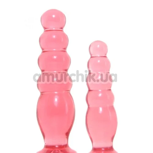 Набір анальних пробок Crystal Jellies Anal Delight Trainer Kit, рожевий