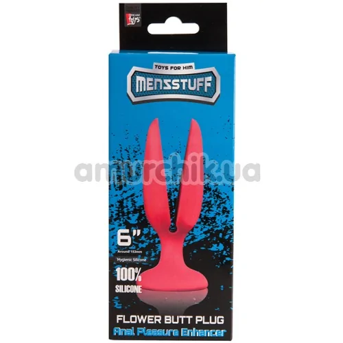 Анальна пробка Menz Staff Flower Butt Plug Red, червона