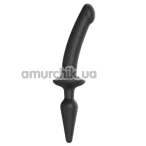 Фаллоимитатор с анальной пробкой Strap-On-Me Switch Plug-In Dildo S, черный - Фото №1