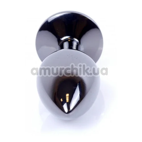 Анальна пробка з синім кристалом Exclusivity Jewellery Dark Silver Plug, срібна