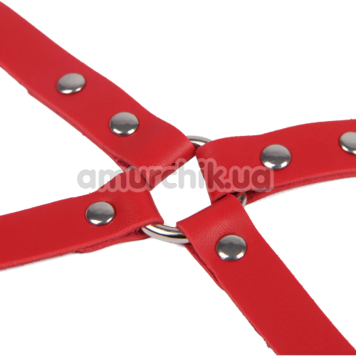Гартеры с фиксаторами для рук Star Night BDSM Garter Belt With Handcuffs And Restraints, красные