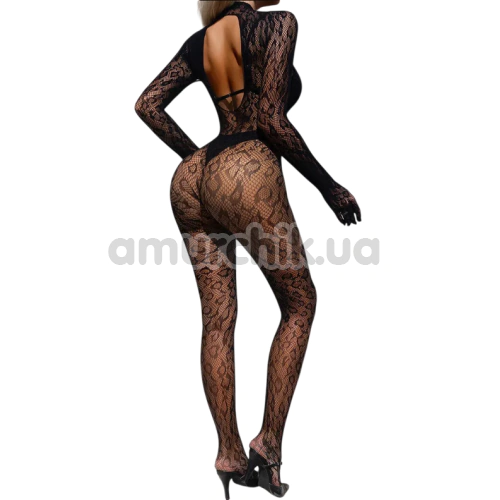 Комбинезон Star Night High Neck Leopard Bodystocking, черный