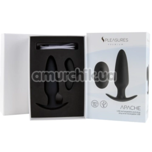 Анальная пробка с вибрацией S Pleasures Premium Apache, черная