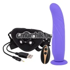 Страпон з вібрацією Vibration Dildo Strap-On Remote Control 9, фіолетовий - Фото №1