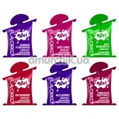 Оральный лубрикант Wet Flavored Gel Lubricant, 10 мл в ассортименте - Фото №1