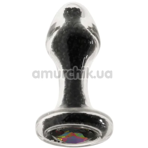 Анальна пробка Stardust Premium Glass Plug Glam, чорна